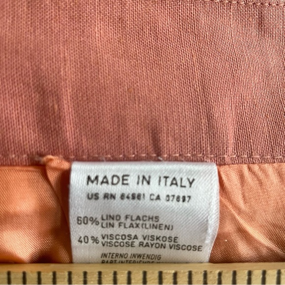 United Colors of Benetton Pencil Skirt Salmon Pink Satin Lined Made in Italy 38 - Picture 3 of 6